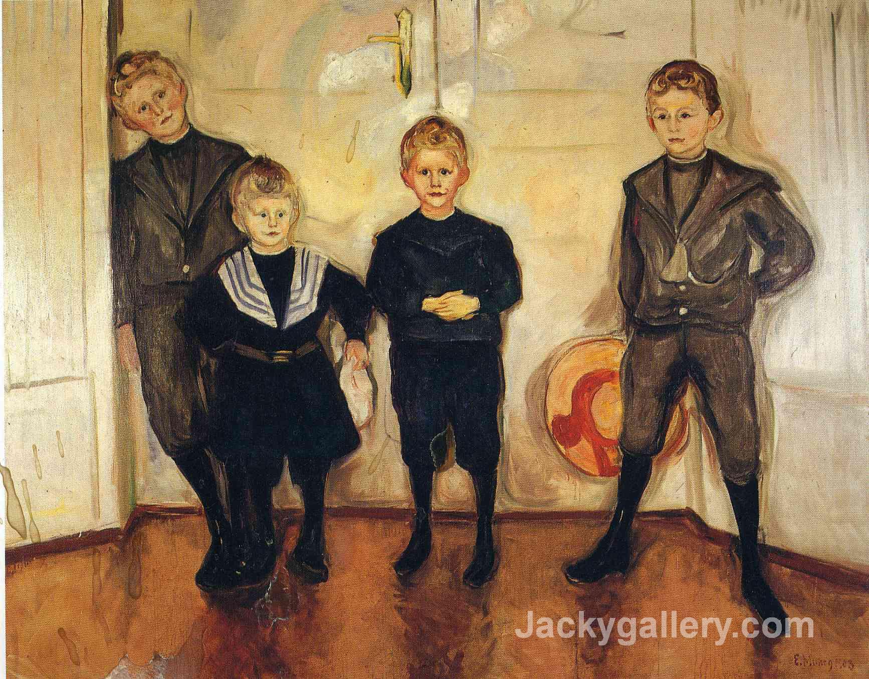 The Four Sons of Dr. Linde by Edvard Munch paintings reproduction